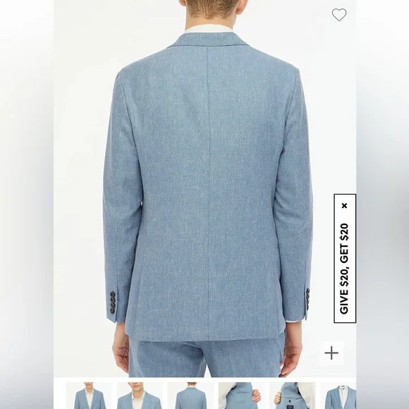 COPY NWT Crew Factory Slim-fit Thompson basket-weave suit